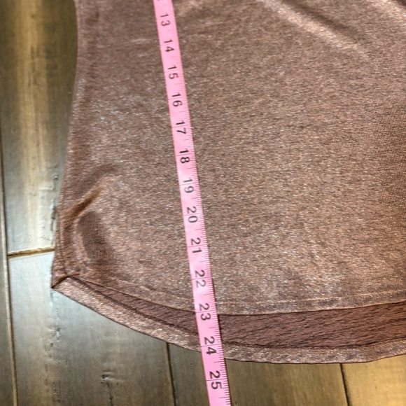 Juicy Couture XS Shimmery Metallic Tinsel Bronze V Nec Cold Shoulder Blouse Tank - Picture 4 of 6
